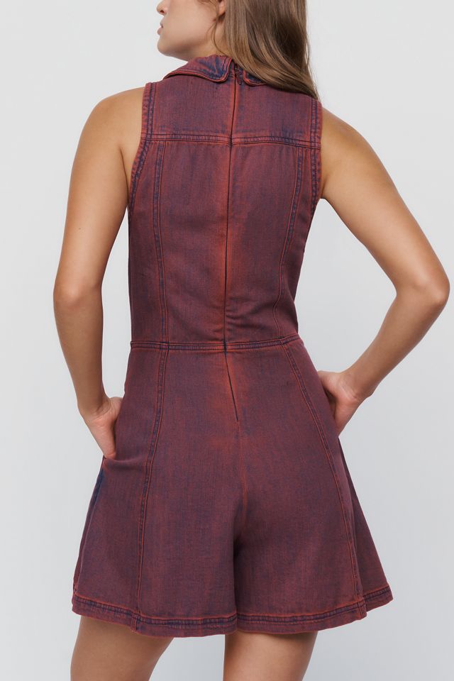 Pilcro Denim Collared Romper #2