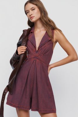 Pilcro Denim Collared Romper