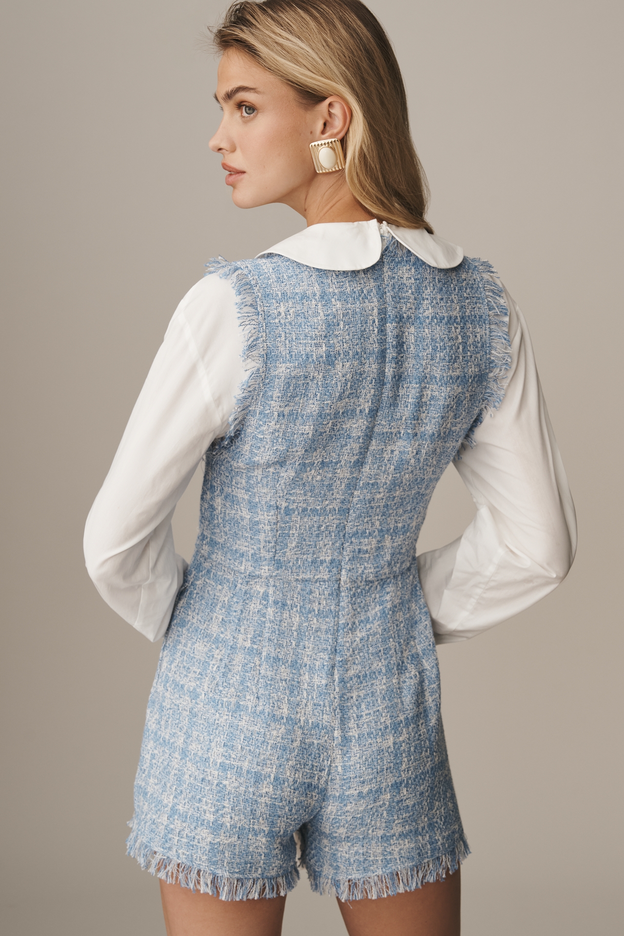Maeve Long-Sleeve Blouse Twofer Romper