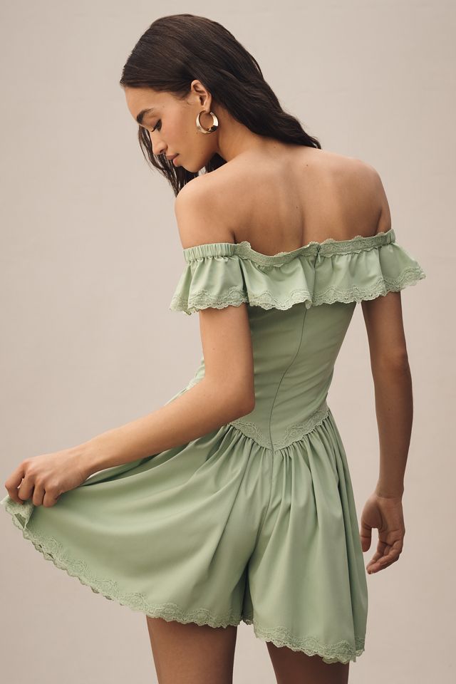 Mare Mare Off-The-Shoulder Ruffle Romper #1