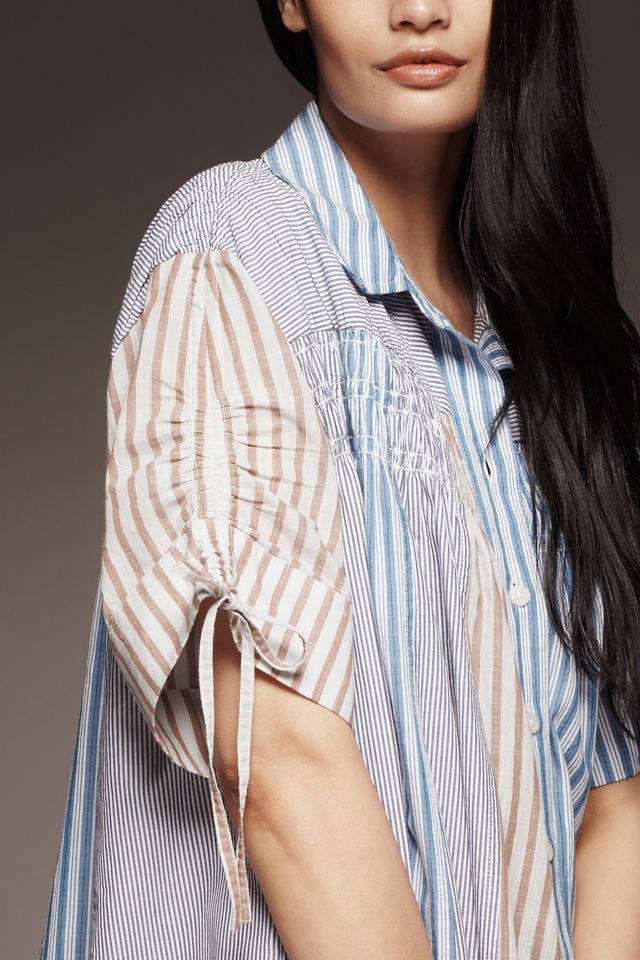 By Anthropologie Short-Sleeve Buttondown Swing Playsuit #2