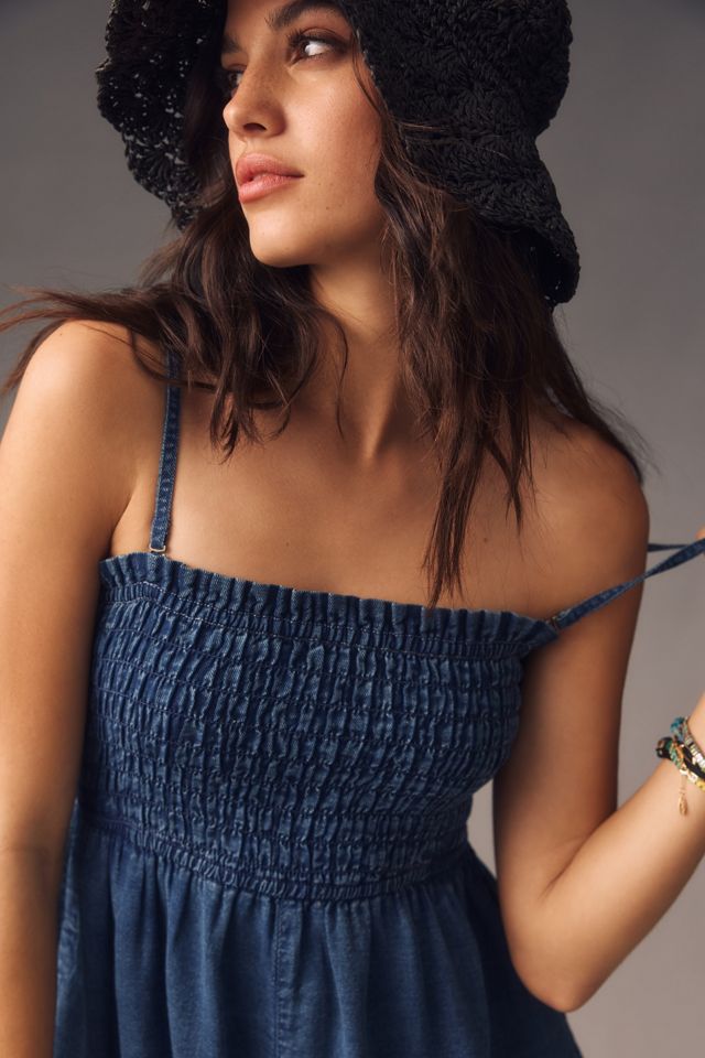 Pilcro Smocked Denim Romper #2