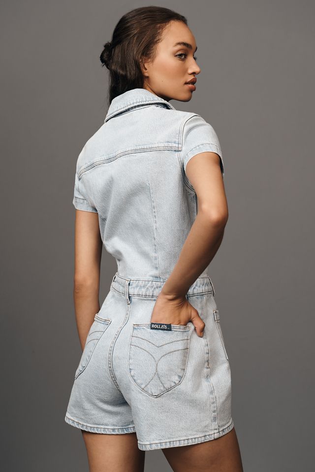 Rolla's Sailor Denim Romper | Anthropologie