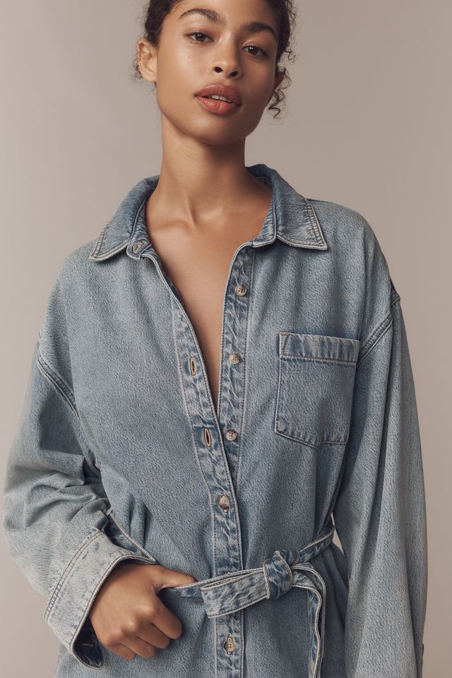 Good American Long-Sleeve Denim Romper #1