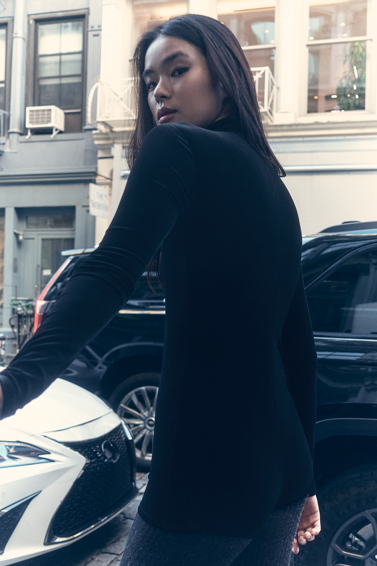 SER.O.YA Victoria Long-Sleeve Mock-Neck Romper