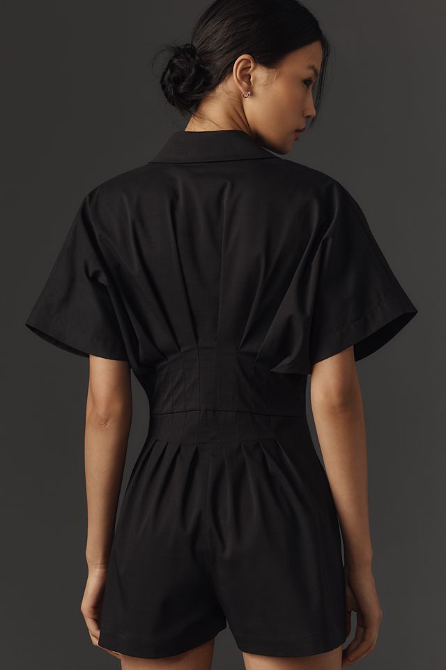 The Tobie Pleated Romper by Exquise #1