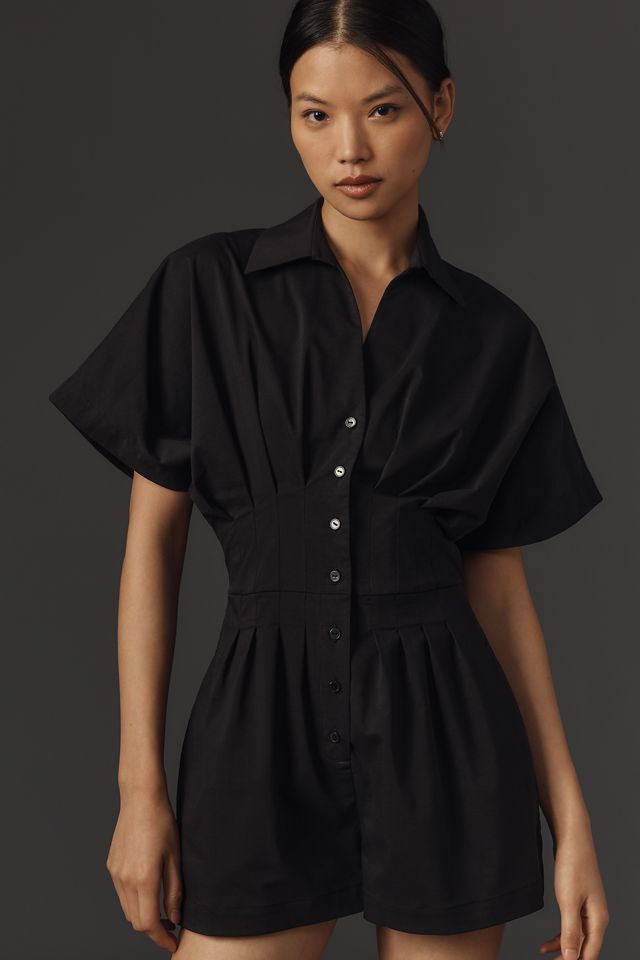 The Tobie Pleated Romper by Exquise #3