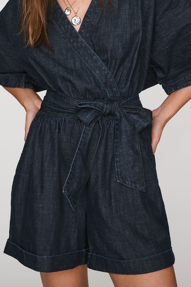 Pilcro 100% Cotton Wrap-Tie Denim Romper #2