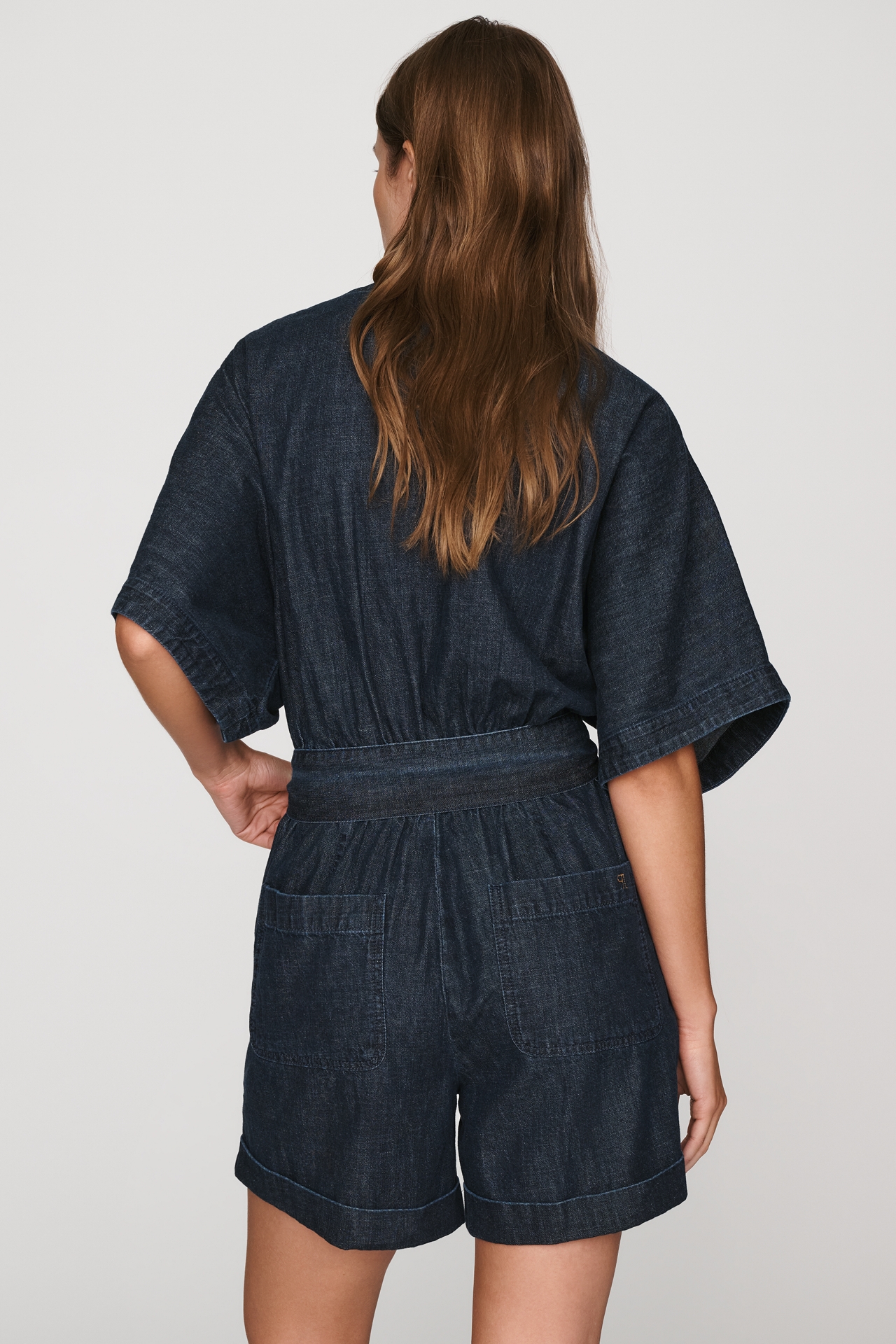 Pilcro 100% Cotton Wrap-Tie Denim Romper