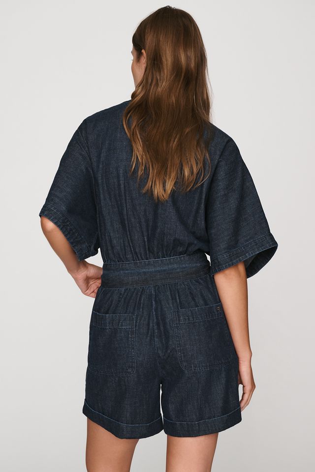 Pilcro 100% Cotton Wrap-Tie Denim Romper #3