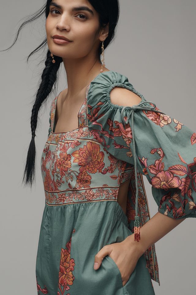 Farm Rio x Anthropologie Puff-Sleeve Square-Neck Romper #2