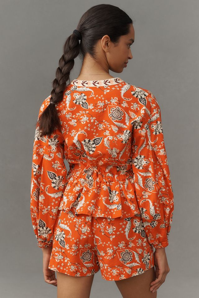 Farm Rio x Anthropologie Long-Sleeve Printed Romper #2