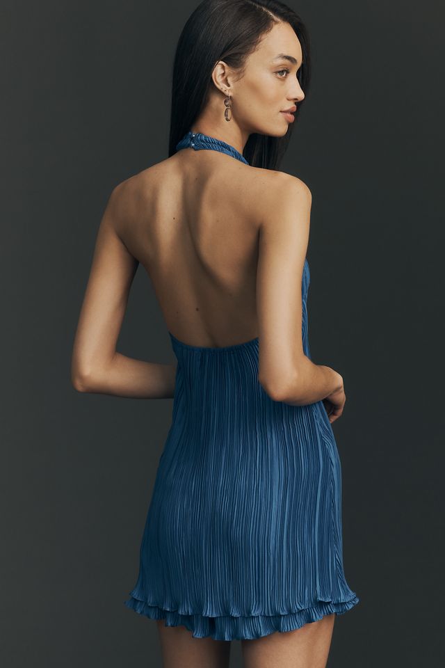 By Anthropologie Halter Plissé Romper #1