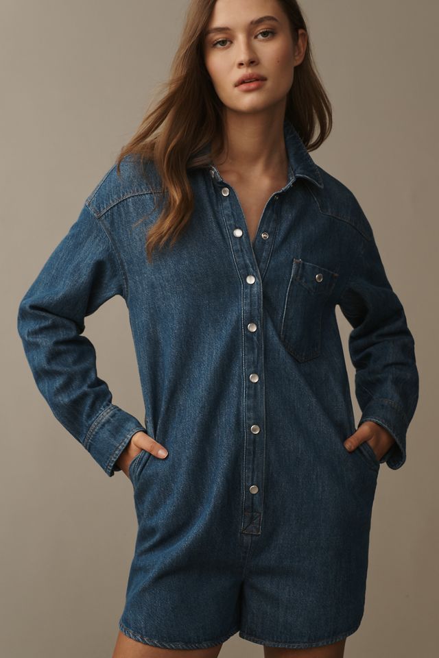 Pilcro Denim Buttondown Romper #3