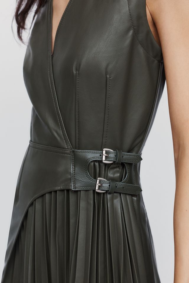 By Anthropologie Faux Leather Wrap Romper #1