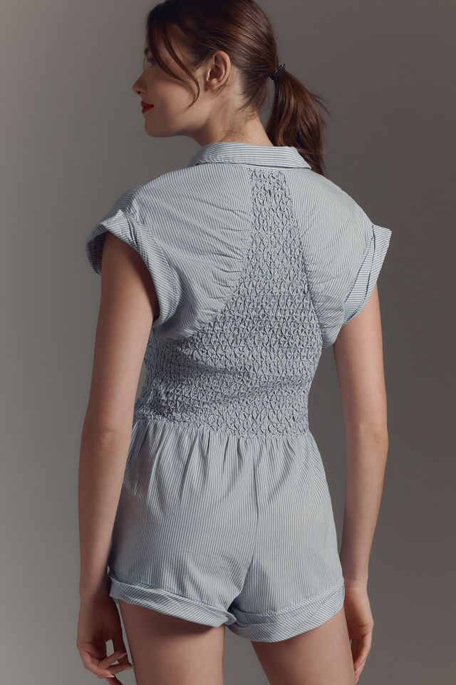 By Anthropologie Button-Front Ruched Playsuit #1