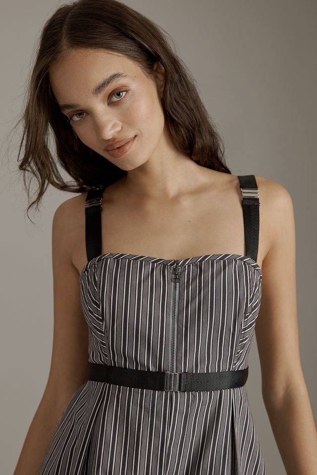 By Anthropologie Square-Neck Asymmetric Romper Dress #2