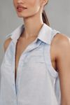 Maeve Sleeveless Shirred Linen Blend Romper