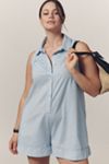 Maeve Sleeveless Shirred Linen Blend Romper