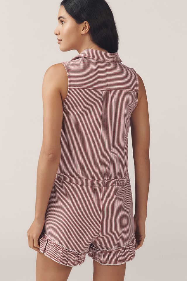 Pilcro Sleeveless Denim Drawstring Romper #1