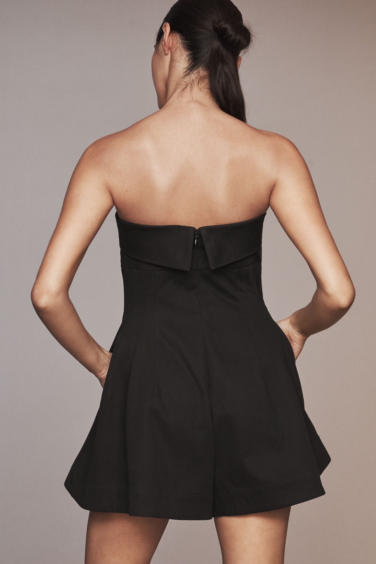 Maeve Strapless Mini Plunge-Neck Romper
