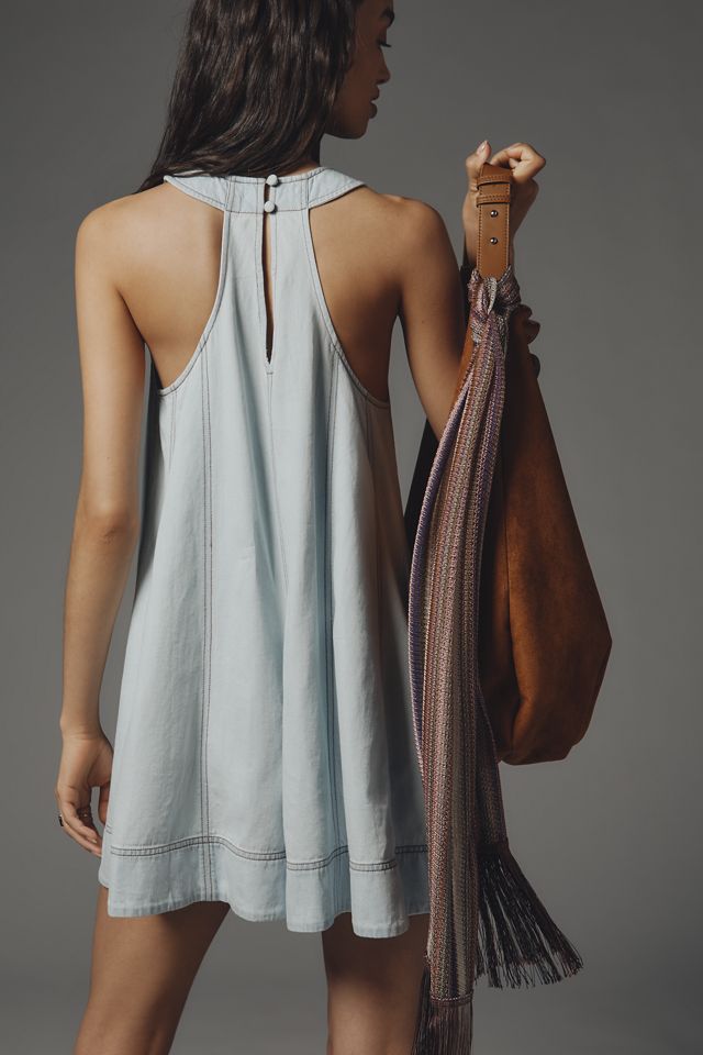 Maeve Denim Sleeveless Swing Romper #1