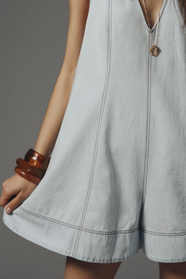 Maeve Denim Sleeveless Swing Romper #2
