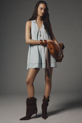 Maeve Denim Sleeveless Swing Romper