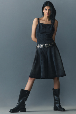 Pilcro Denim Midi Jumpsuit In Black