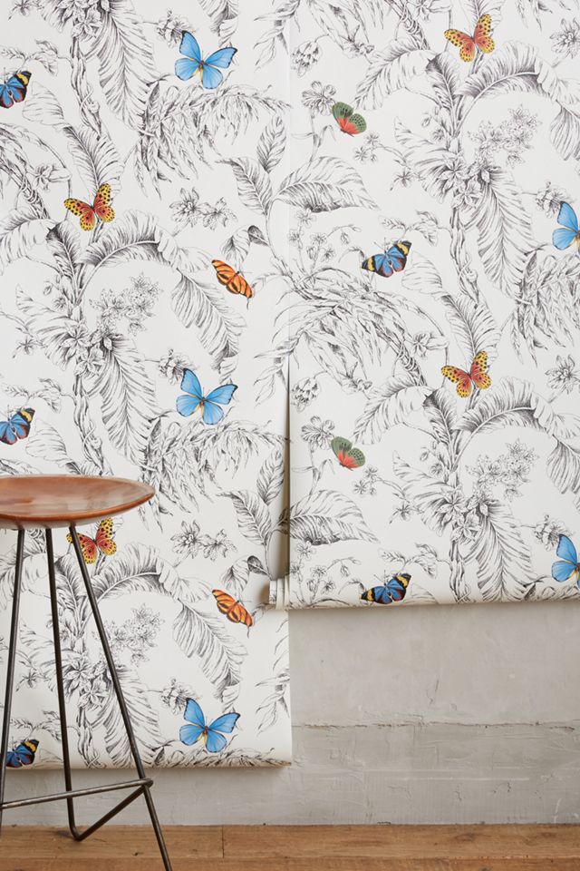 Butterfly Wallpaper Botanical Pattern Nature Wall Décor 