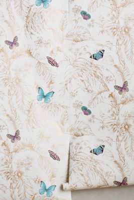 Papillon Toile Butterfly Wallpaper