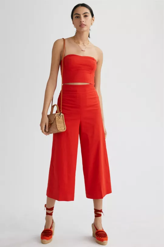 Maeve Tube Top and Wide-Leg Pant Set