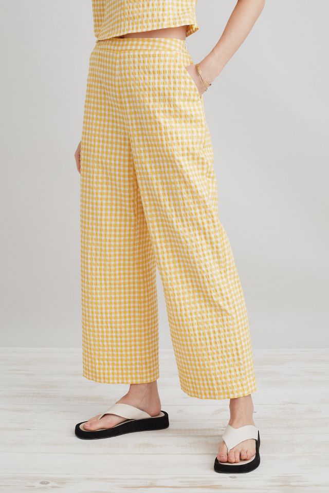 Gingham Wide-Leg Trousers | Anthropologie UK