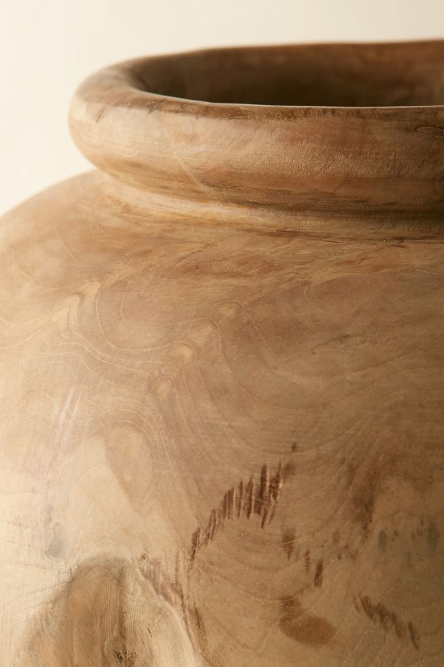 Carved Teak Urn #3