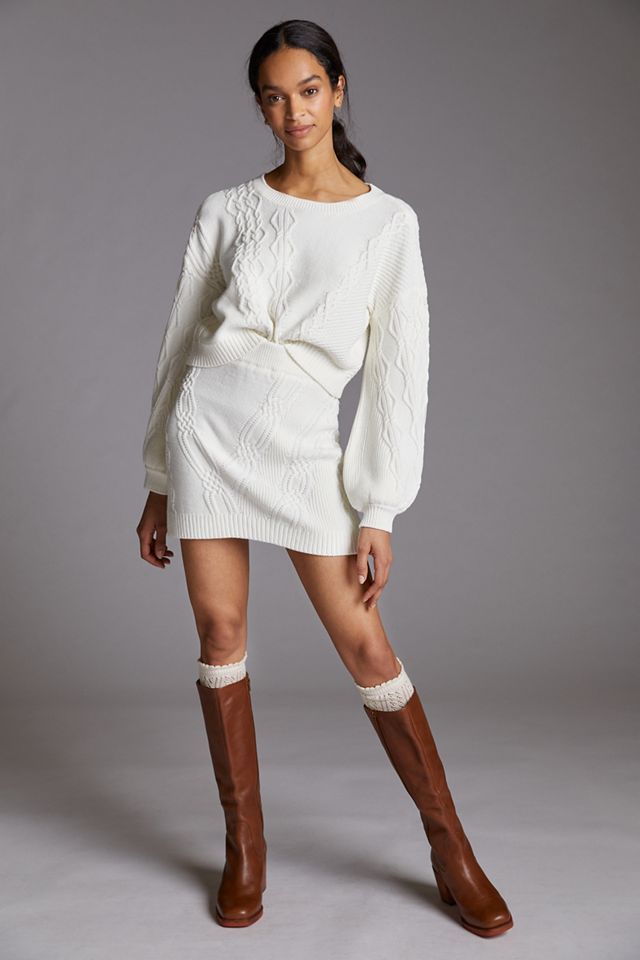 Maeve Cable-Knit Sweater Skirt Set | Anthropologie