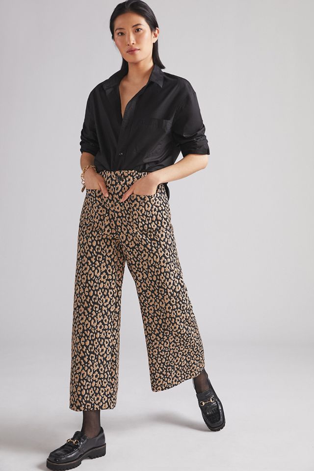 Maeve Leopard Brocade Pants