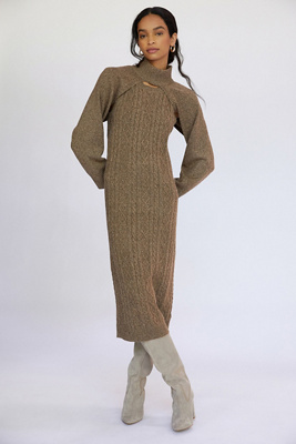 Cable-Knit Midi Sweater Dress Set | Anthropologie