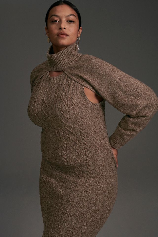 Cable-Knit Midi Sweater Dress Set
