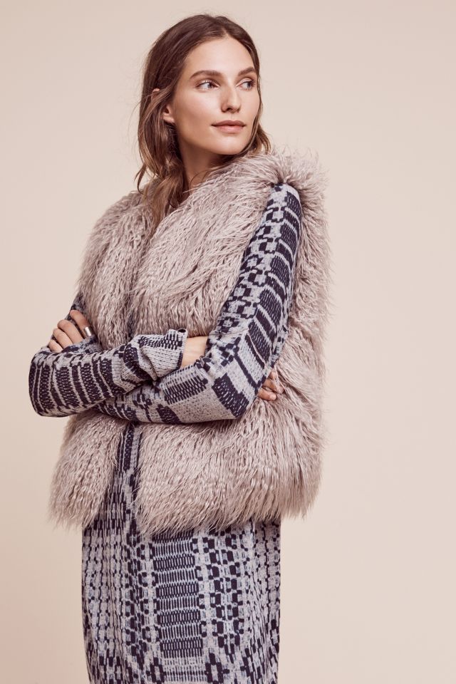 Anthropologie faux hot sale fur vest