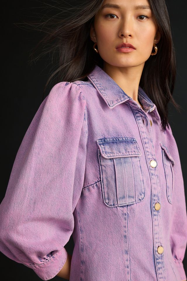 Essentiel Antwerp Puff-Sleeve Denim Dress #3