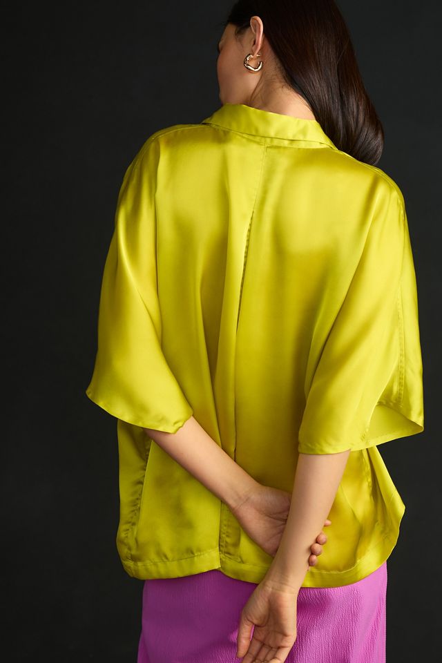 Essentiel Antwerp Drafico Short-Sleeve Satin Blouse #1