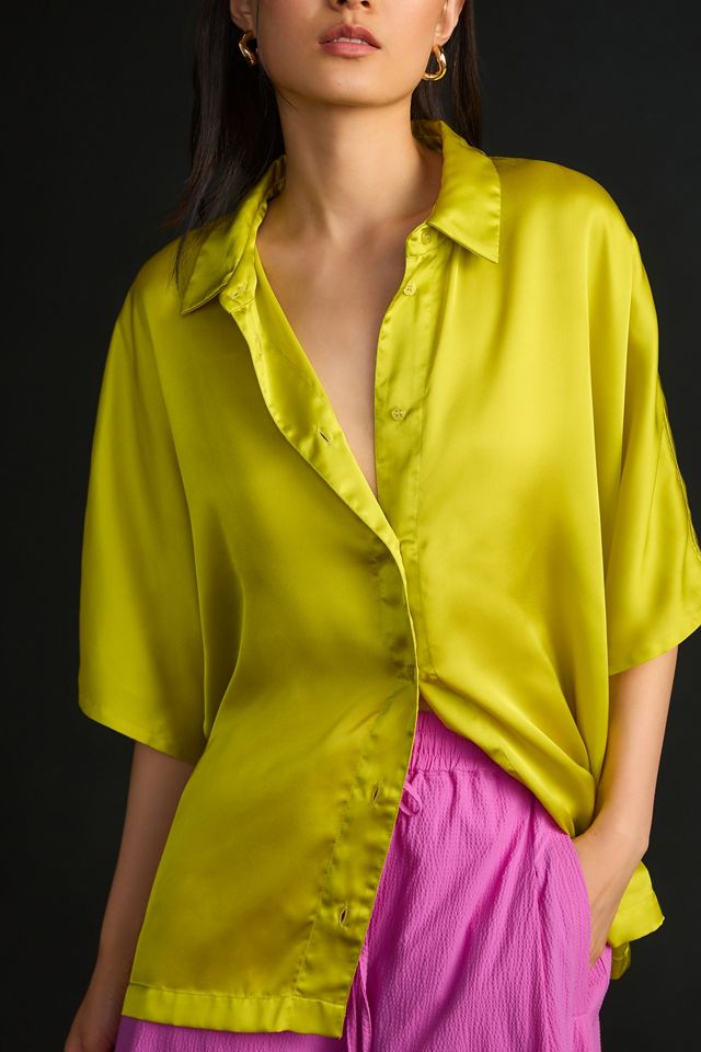 Essentiel Antwerp Drafico Short-Sleeve Satin Blouse #2