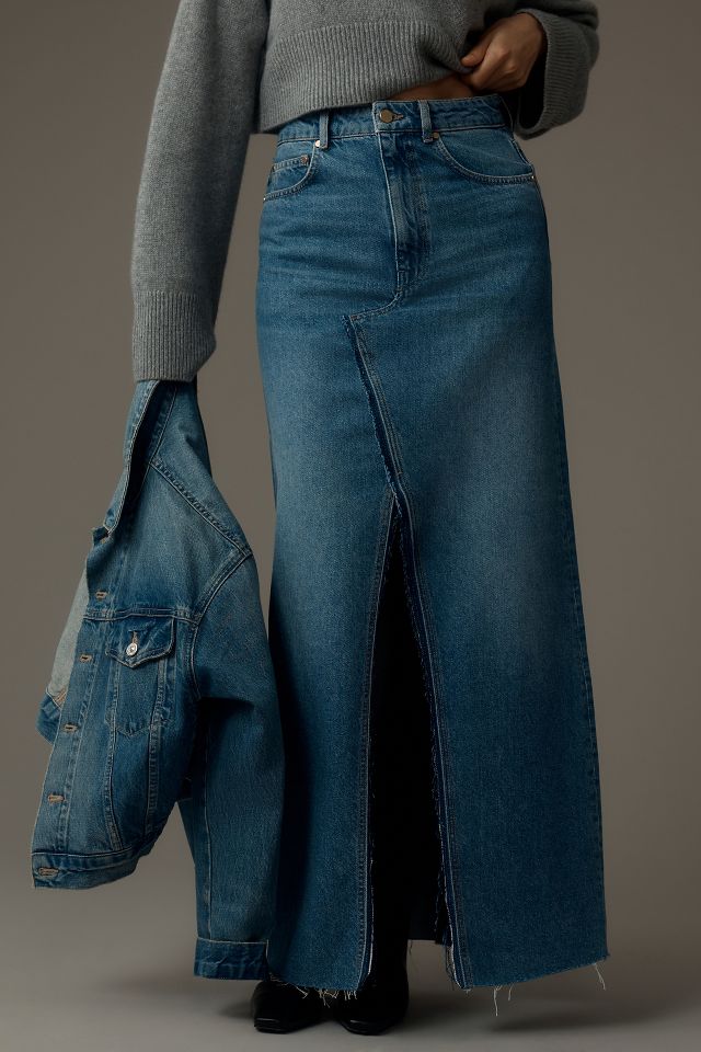 Essentiel Antwerp Excuses Reworked Denim Maxi Skirt | Anthropologie