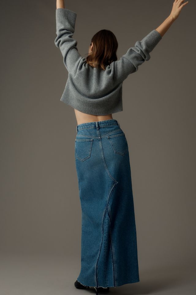 Essentiel Antwerp Excuses Reworked Denim Maxi Skirt | Anthropologie