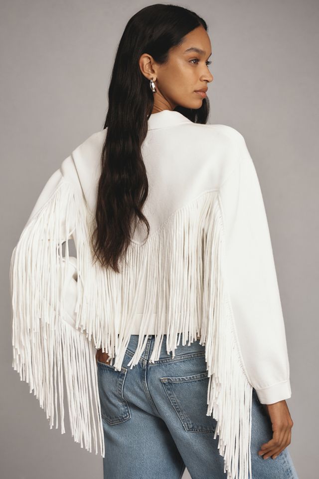 Essentiel Antwerp Gou Fringe Knit Jacket | Anthropologie