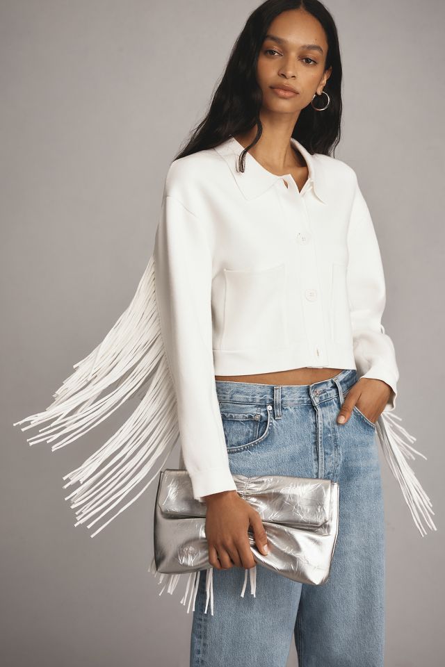 Essentiel Antwerp Gou Fringe Knit Jacket