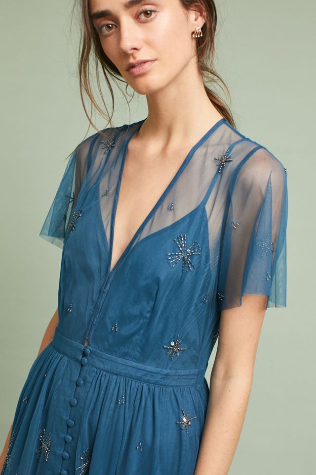 Lille Beaded Midi Dress | Anthropologie