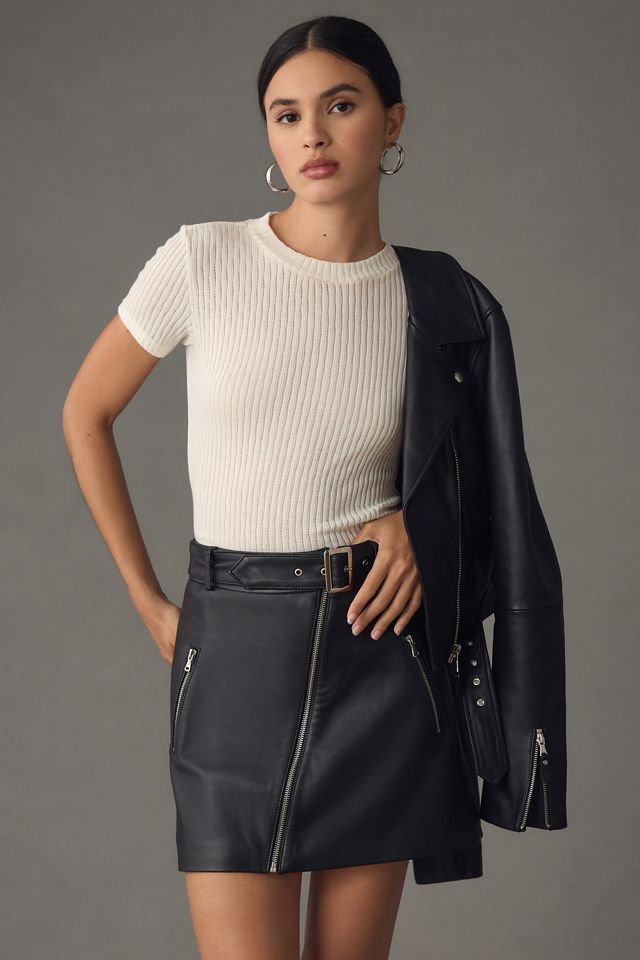 PAIGE Lexi Leather Mini Skirt #1