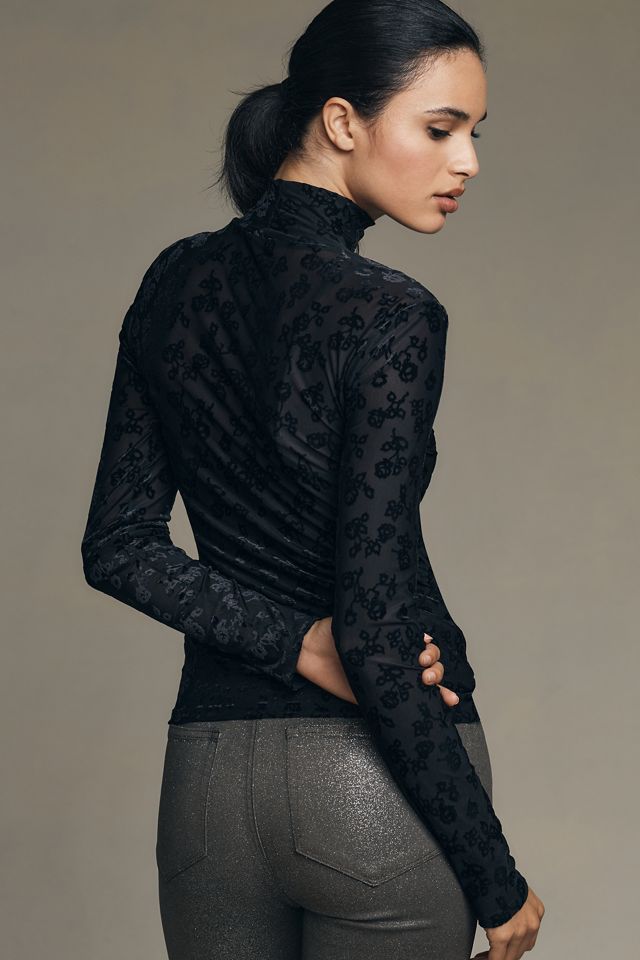 PAIGE Ursula Sheer Turtleneck Top #2