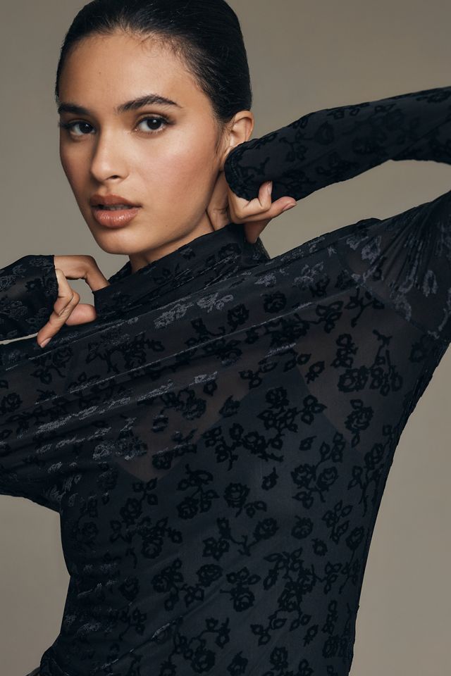 PAIGE Ursula Sheer Turtleneck Top #3